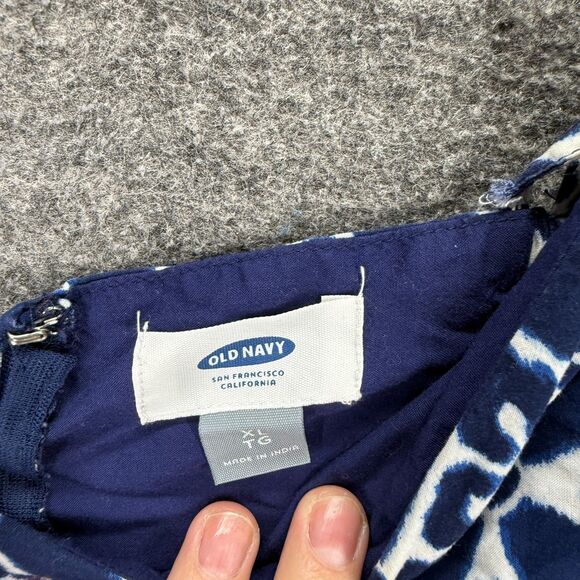 Old Navy Mini Dress Women XL Blue Floral Short Zipper V-Neck Sleeveless Casual - Picture 4 of 8